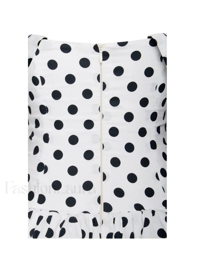 Umika Polka Dots Charming Bubble Hem Mini Dress