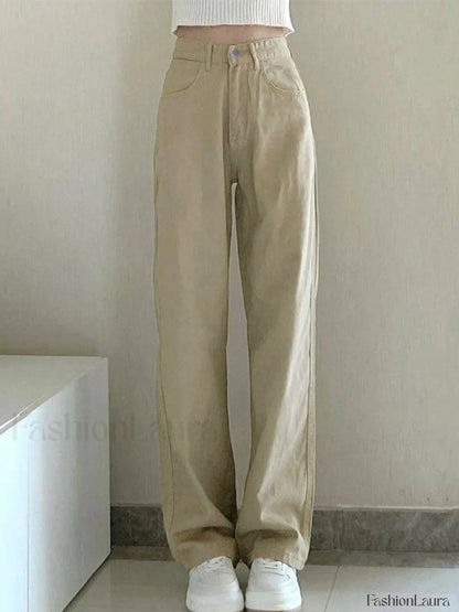 Vintage Khaki Straight Leg Boyfriend Jeans