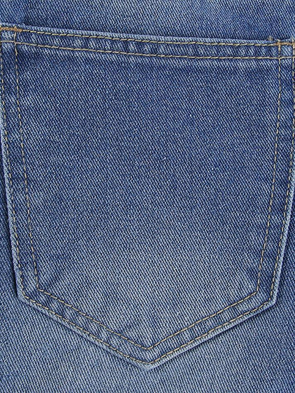 Vintage Washed Heart Print Jeans