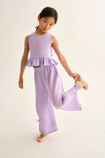 Violet Soft Gauze Pants in Lavender