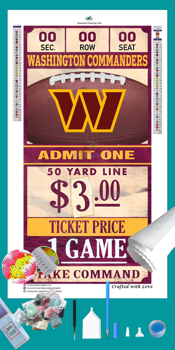 Washington Football Team NFL Ticket Diamond Painting-Diamond Painting Hut