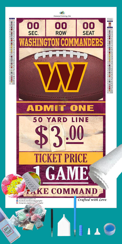 Washington Football Team NFL Ticket Diamond Painting-Diamond Painting Hut