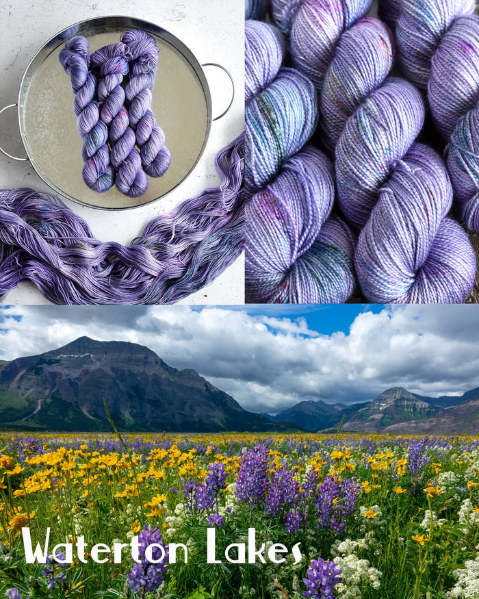 Destination Yarn fingering weight yarn First Class Silk Waterton Lakes National Park