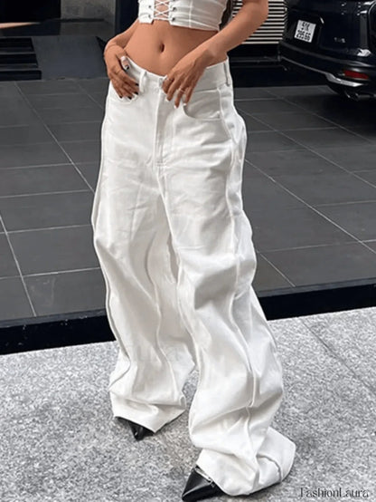 Wavy Side Relaxed Boyfriend Jeans