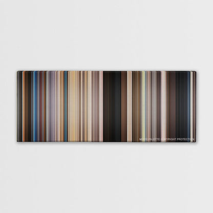 We're the Millers color palette canvas print: thousands of thin vertical stripes of color