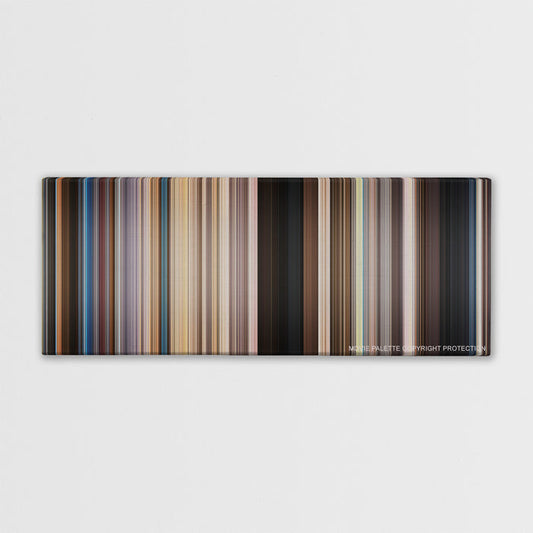 We're the Millers color palette canvas print: thousands of thin vertical stripes of color