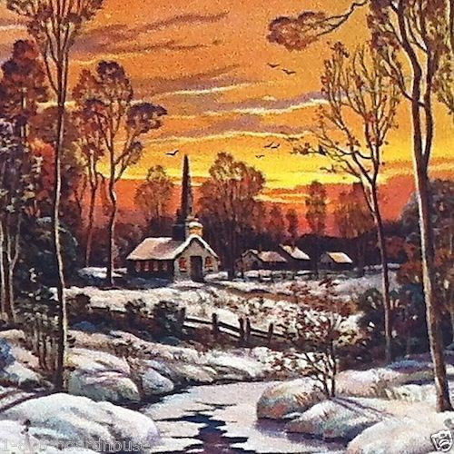 WINTER SCENE Grocery Promotional Ad Calendar 1920s