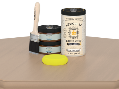 Retique It Wood'n Cabinet Kit in White Oak with 12 smooth doors, ideal for staining and finishing kitchen or bathroom cabinets.