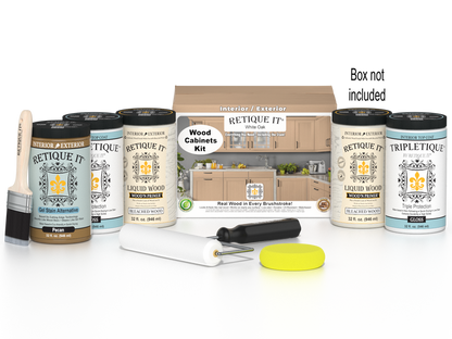 White oak Wood'n Cabinet Kit with 24 smooth doors from Retique It, ideal for staining and custom cabinet projects.