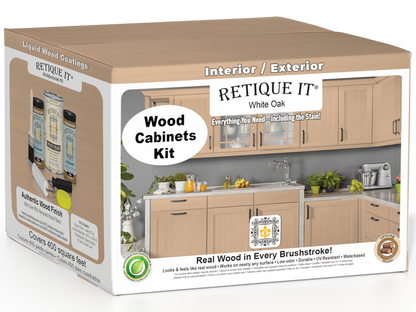 White oak Wood'n Cabinet Kit with 48 smooth doors by Retique It for stained wood cabinet finishes.