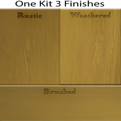 Retique It Wood'n Cabinet Kit swatches showing 24 grained Old Oak stain finishes for wood cabinetry.