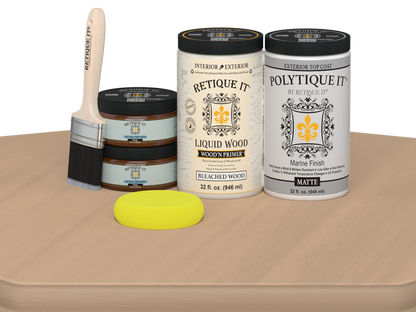 Wood'n Door Smooth Finish Kit (Double Door) - White Oak — Matte kit contents