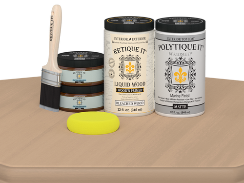 Wood'n Door Smooth Finish Kit (Double Door) - White Oak — Matte kit contents