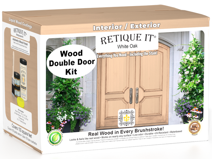 Wood'n Door Smooth Finish Kit (Double Door) - White Oak — box hero