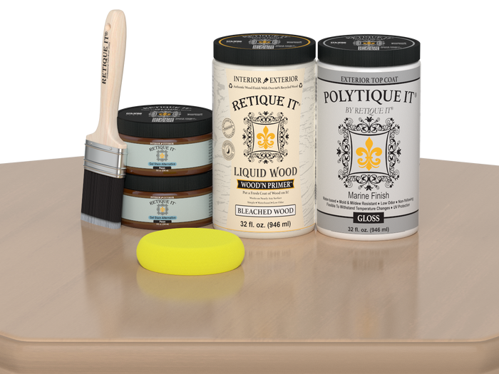 Wood'n Door Smooth Finish Kit (Double Door) - White Oak — Gloss kit contents