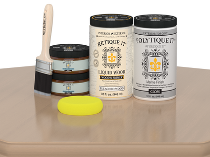 Wood'n Door Smooth Finish Kit (Double Door) - White Oak — Gloss kit contents