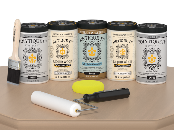 Wood'n Door Smooth Finish Kit (Front & Garage Door) - White Oak — Satin kit contents