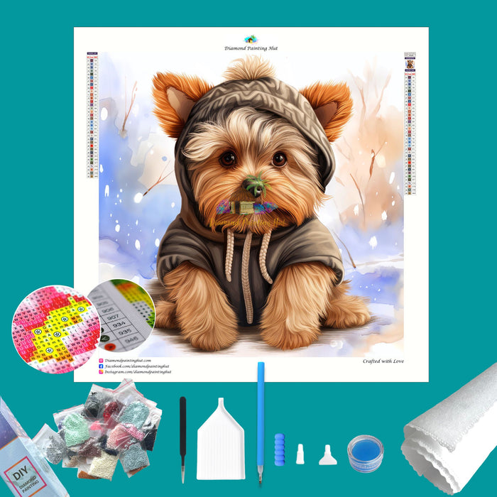 Yorkshire Terrier Winter Diamond Painting