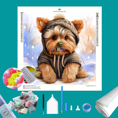 Yorkshire Terrier Winter Diamond Painting