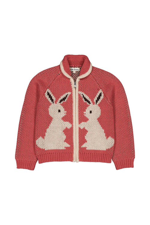 Ziply Rabbit Cardigan in Rose