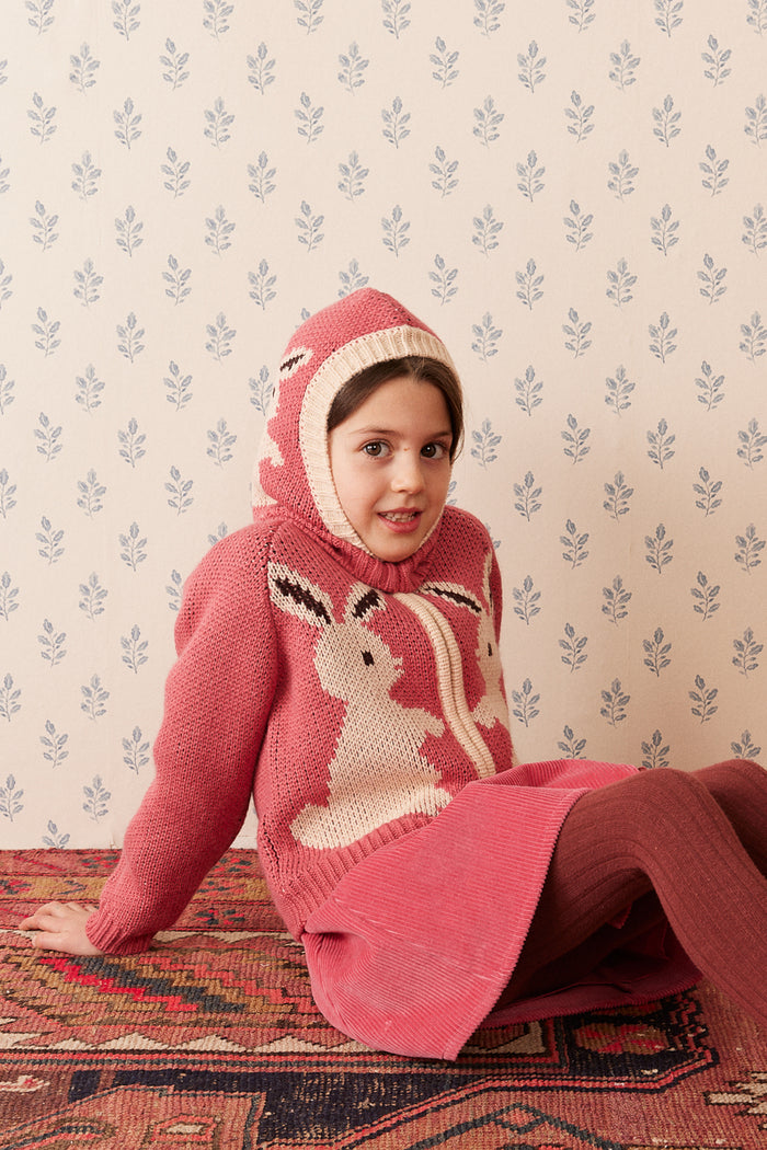 Ziply Rabbit Cardigan in Rose